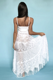 Antica Sartoria DW069 Boho witte lange jurk met bandjes