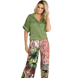 K-design A331 P939 travelstof broek met riem