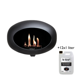 Le Feu bio-ethanol haard Wall Black + gratis 12 liter bio-ethanol