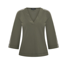 Mi Piace MP202666 | travelstof top met bies - Deep Depth