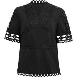 Costamani Luxe zwarte Elton blouse met borduursel