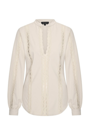 Mi Piace MP202776 Travelstof blouse met kant - Kit kleur