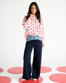 K-design You're my lobster by K-design | C171L navy | Combi jeans met stevige travelstof | SS2026