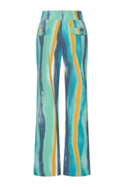 Mi Piace rechte travelstof broek Swirly - Mint Leaf