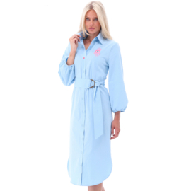 K-design A763 dream blue midi jurk met riem
