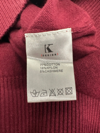 K-design B825 Burgundy Gebreide pull met parels | FW2025-2026