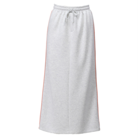 K-design A709 licht grijs melange sweatstof rok met peach bies