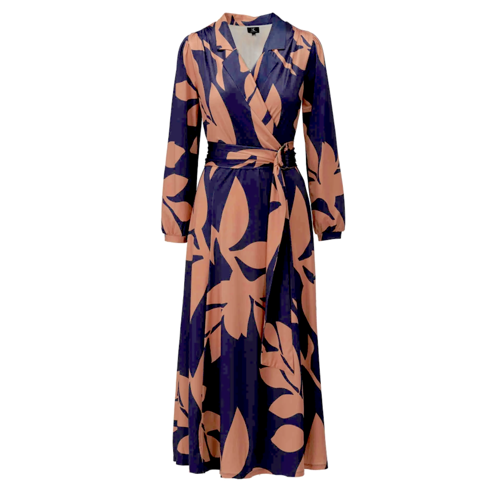 *PRE-ORDER* K-design B118 P011 Travelstof maxi crossover jurk me print en riem | FW2025-2026