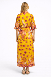 Antica Sartoria FC083 | Arancio boho jurk met print