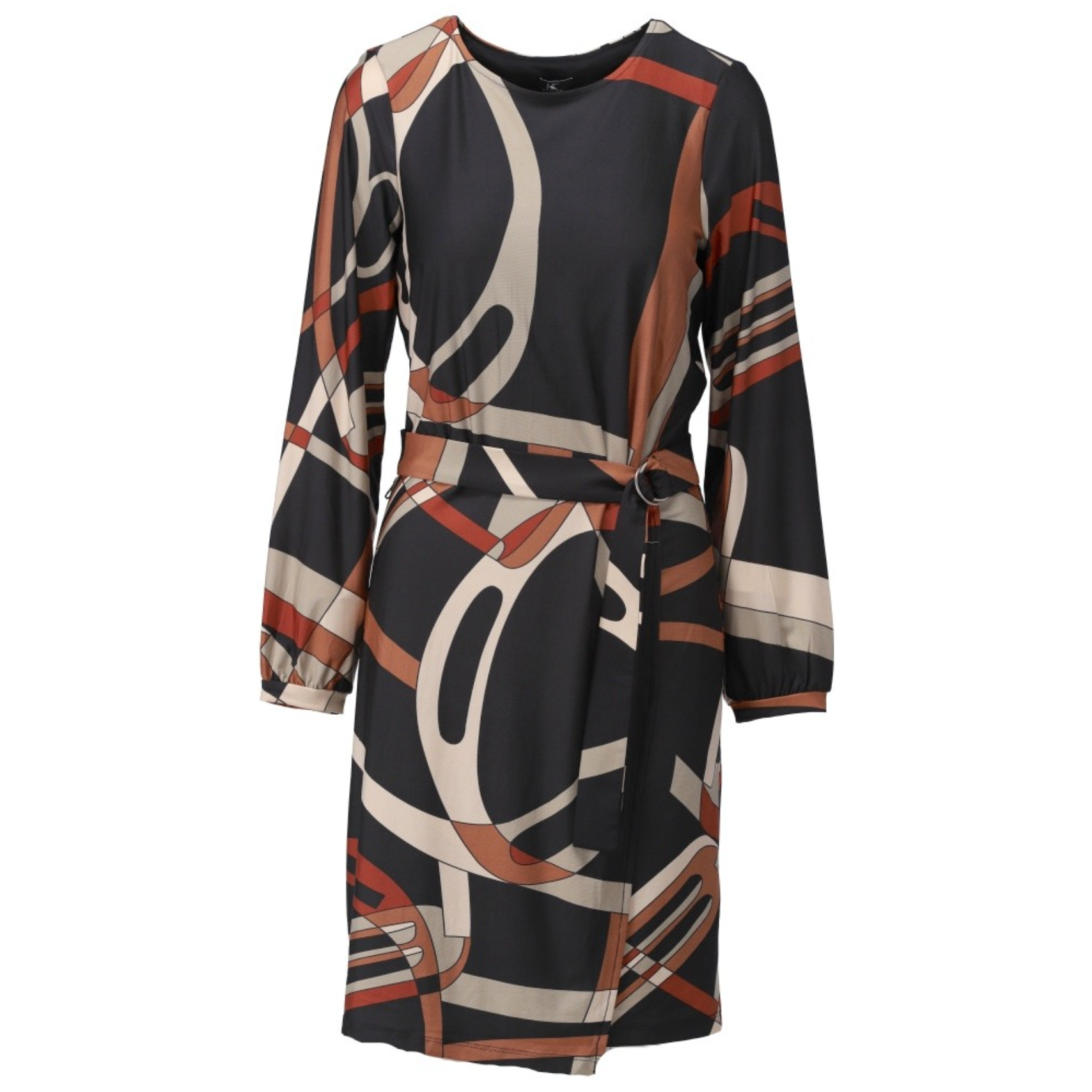 *PRE-ORDER* K-design B339 P048 Travelstof jurk met print en riem | FW2025-2026