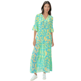 K-design A500 P927 boho maxi jurk met print en lovertjes