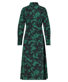 Lady Day Daphny groene travelstof maxi jurk Mystic Flower Print en band