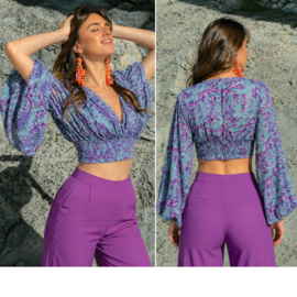 Antica Sartoria FC207 | Ibiza Top | Violet Bohemian Zomer Top