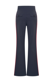Mi Piace MP202668 | travelstof broek met bies - Dark blue