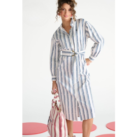 K-design You're my lobster by K-design | C701L P062 | Maxi jurk met strepen, kreeft en riem | SS2026