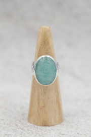 Ibzmode - Boho en Ibiza Amazonite zilveren ring  ovaal