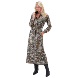 K-design D601 P176 Travelstof Maxi Blousejurk | Luxe Slangenprint