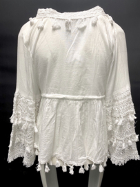 Antica Sartoria Boho witte tuniek blouse CC654