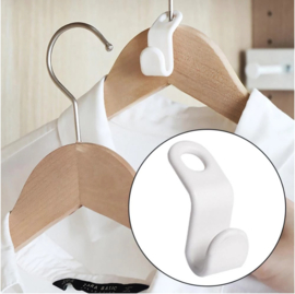 6x Witte mini kledinghanger - kledingkast organizer