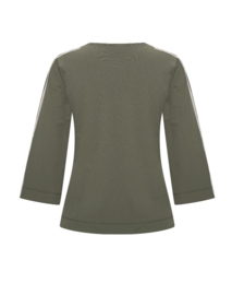 Mi Piace MP202666 | travelstof top met bies - Deep Depth