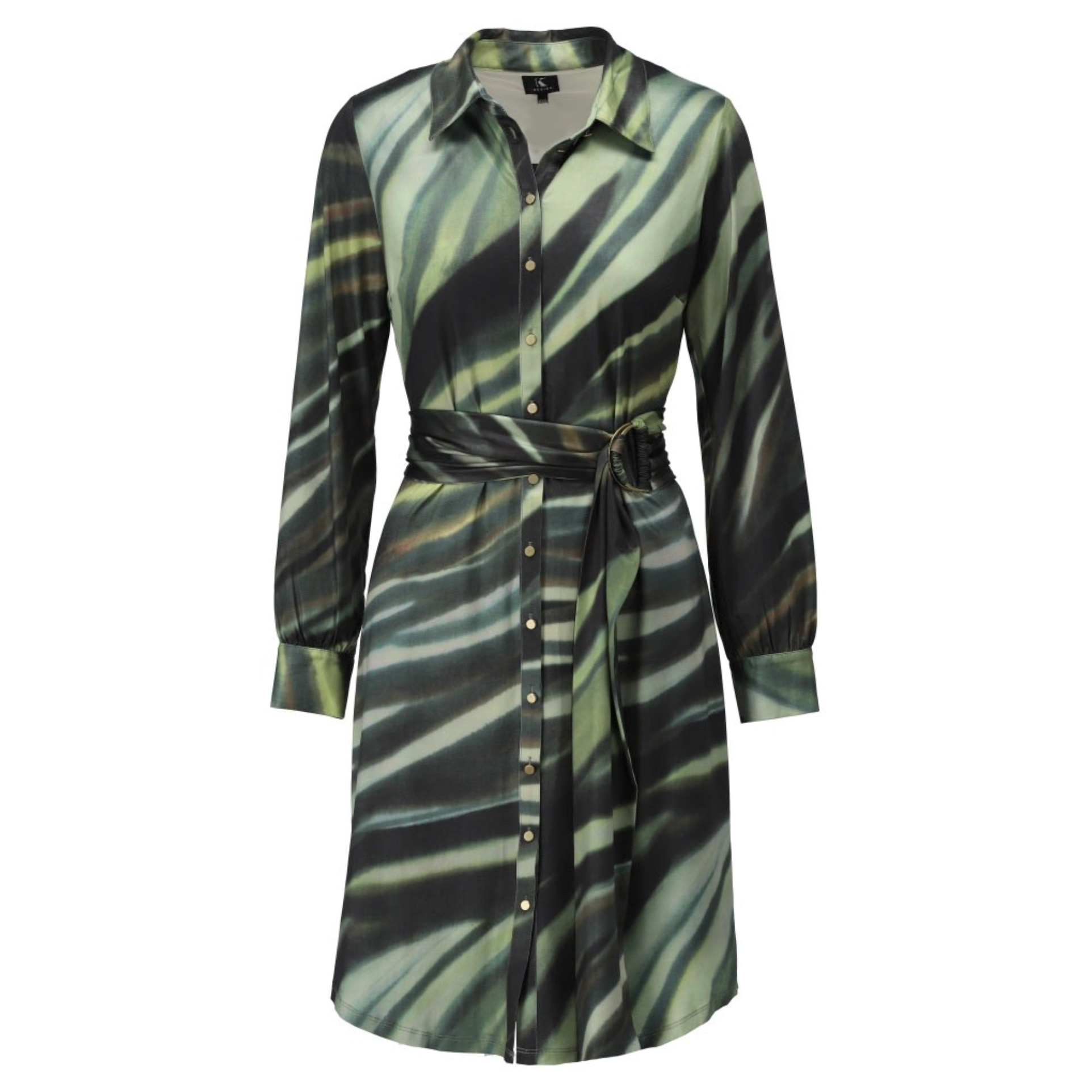 *PRE-ORDER* K-design B131 P005 Travelstof jurk met riem | FW2025-2026