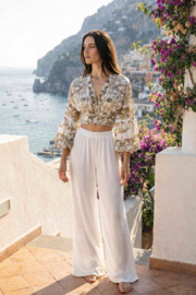 Antica Sartoria FC207 | Ibiza Top | Ecru Bohemian Zomer Top