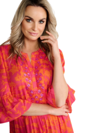 K-design A500 P928 boho maxi jurk met print en lovertjes