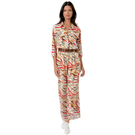 K-design A208-P987 travelstof jumpsuit met riem