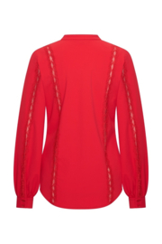 Mi Piace MP202776 Travelstof blouse met kant - rood