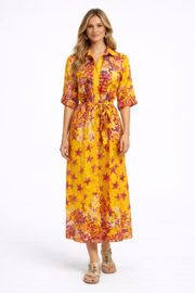 Antica Sartoria FC083 | Arancio boho jurk met print