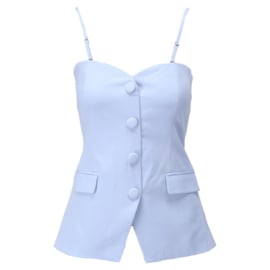 K-design A607 licht blauwe top mét schouderbandjes