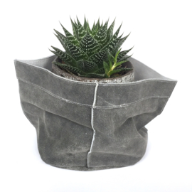 Lime-Light Pot suede leer grijs 25x20 cm