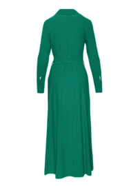 Only-M travelstof maxi jurk 064A met ceintuur Verde Italia