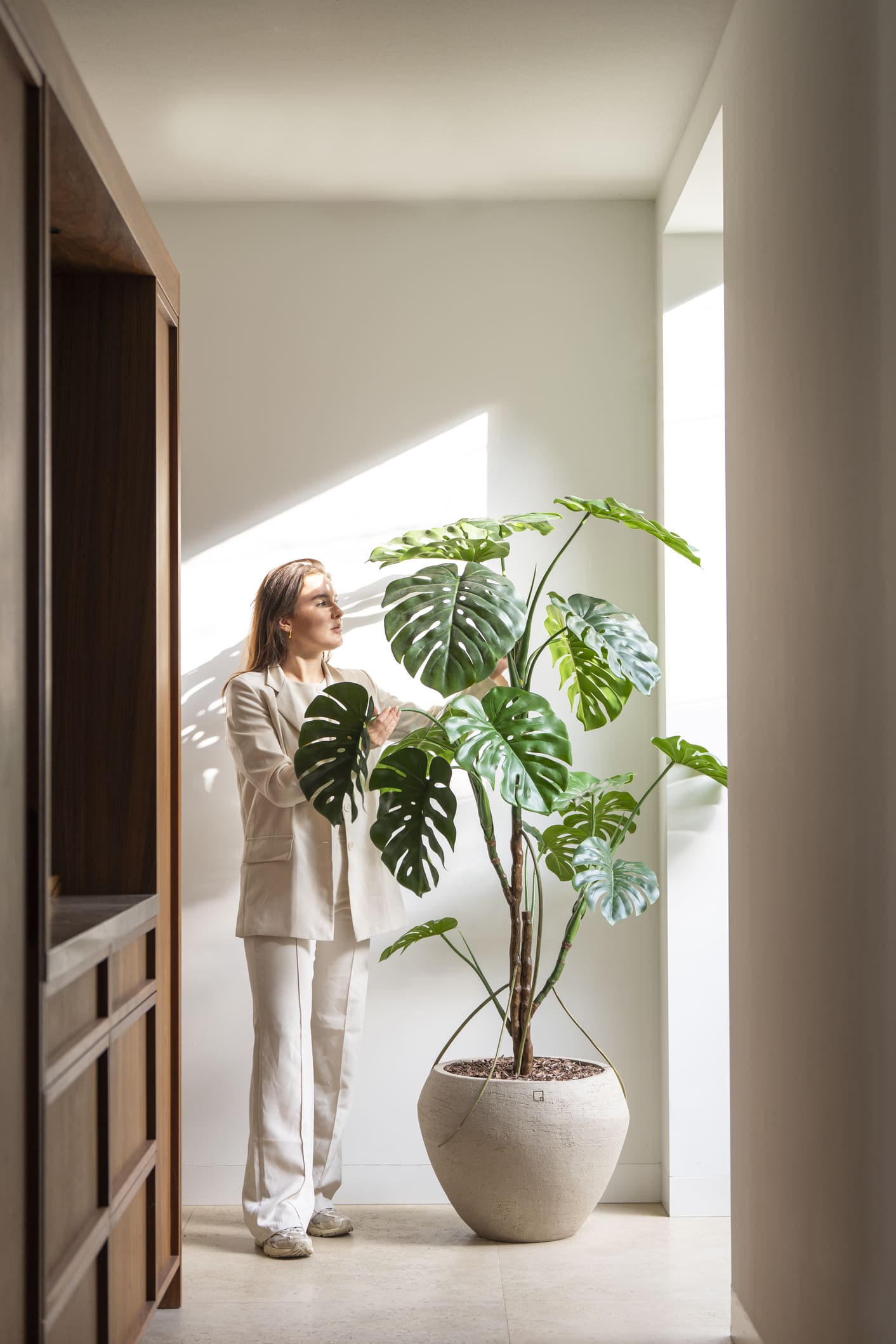2 Stuks | Zijden Monstera kunstboom 180 cm - Silk House