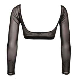 Canopi zwarte mouwen C100 Transparant | Zwarte losse mouwen voor mouwloze top of jurk