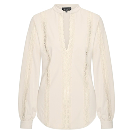 Mi Piace MP202776 Travelstof blouse met kant - Kit kleur