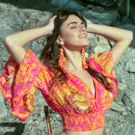 Antica Sartoria FC207 | Ibiza Top | Fuxia Bohemian Zomer Top