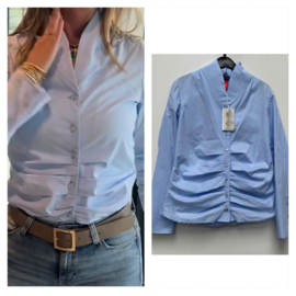 Only-M licht blauwe blouse met rimpeling 202.92