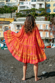 Antica Sartoria FC189 | Fuxia wijde Boho jurk