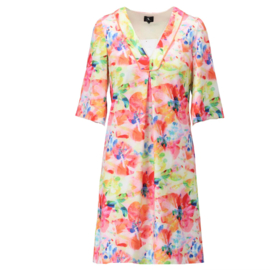 K-design A219 P982 travelstof jurk met bloemen print