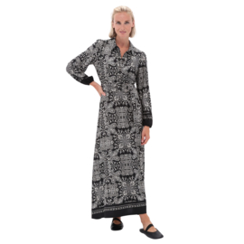 You're My Lobster by K-Design D325L P152 Maxi travelstof Blousejurk met Ceintuur en Paisley Print
