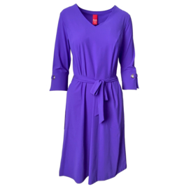 Only-M travelstof a-lijn jurk met eye lets aan mouw Sporty Chic  SC.Abito.071 Violetta