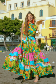 Antica Sartoria FC026 | Lange jurk met print | Rosa