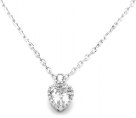Gratis bij bestelling vanaf €400 - Ketting 925S (echt zilver) hart SN104-161