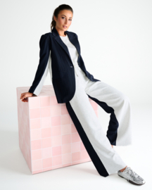 K-design You're my lobster by K-design | C501L navy | Pantalon krijtstreep en grijs gemêleerd | SS2026