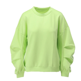 K-design A702 lime groene sweatstof sweater met geplooide mouwen