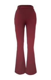 Aime Balance Serena donker rode travelstof flair broek - Merlot