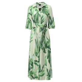 K-design A326 P941 travelstof maxi jurk met print en riem