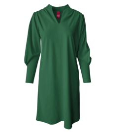 Only-M travelstof jurk met plooien nr. 070 Verde Italia