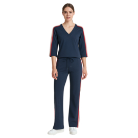 Mi Piace MP202668 | travelstof broek met bies - Dark blue